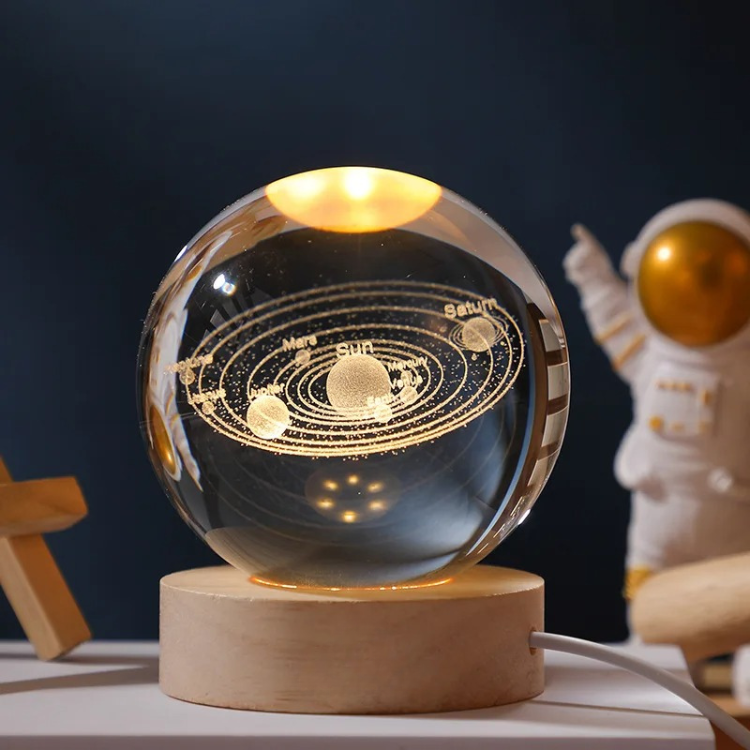 StarSphere | Lleva el universo a tu habitación - Lámpara nocturna de cristal grabada en 3D
