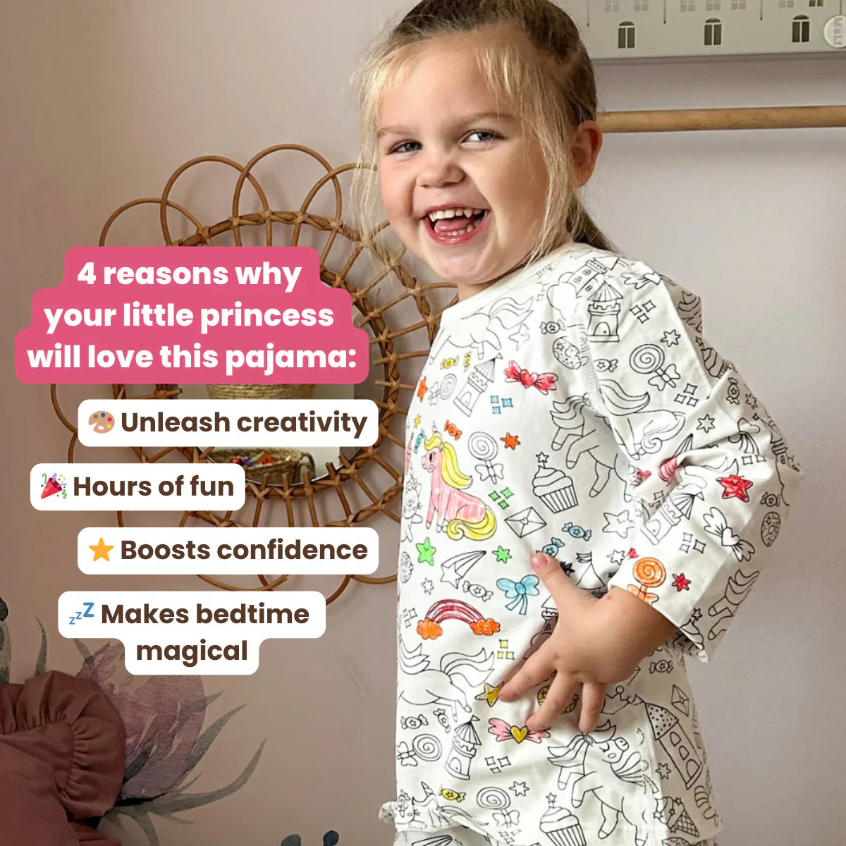 UnicornDreams | Colores y dormir - Conjunto de pijama DIY con princesas y unicornios