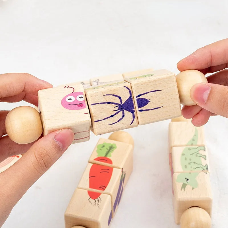 Ecotoys BellJoy | Verken de wereld - Houten babybel speeltje voor de ontwikkeling van handvaardigheid