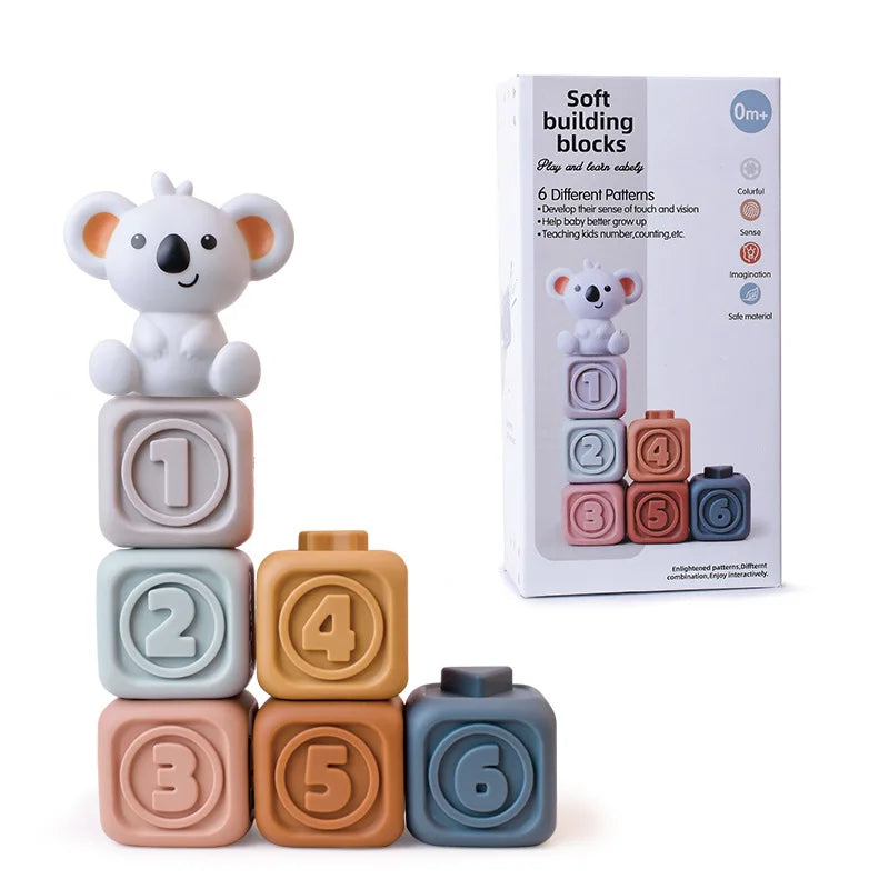 Baby Silicone Blokken | Leren en Spelen - Montessori Speelgoed