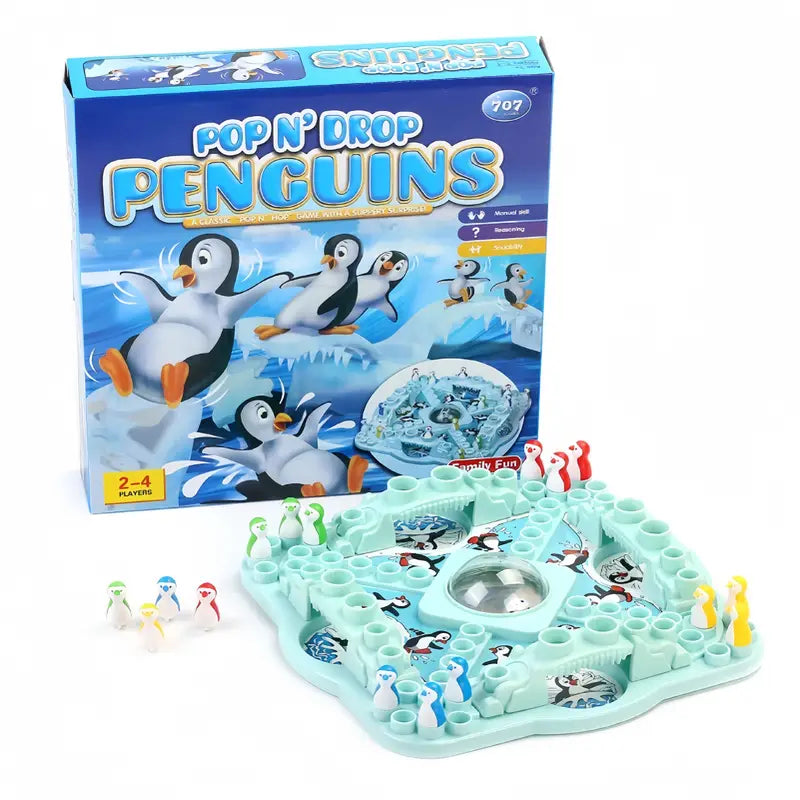 CoolQuest | Tobogán de pingüino - Rompecabezas de escritorio para niños Juego de dados Juguete