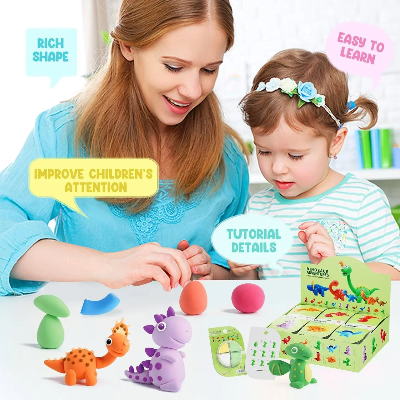 DinoClay | Creatief kleien met dinosaurussen – DIY kleiset met 6 vormen