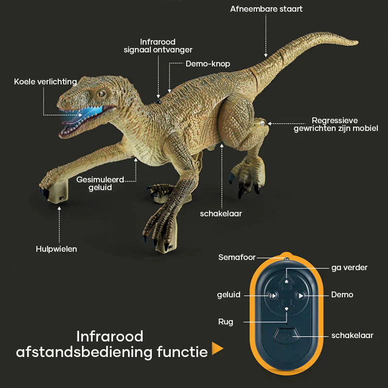 Remote Controlled Dinosaur | Afstandsbedienbare Dinosaurus Raptor voor Kinderen