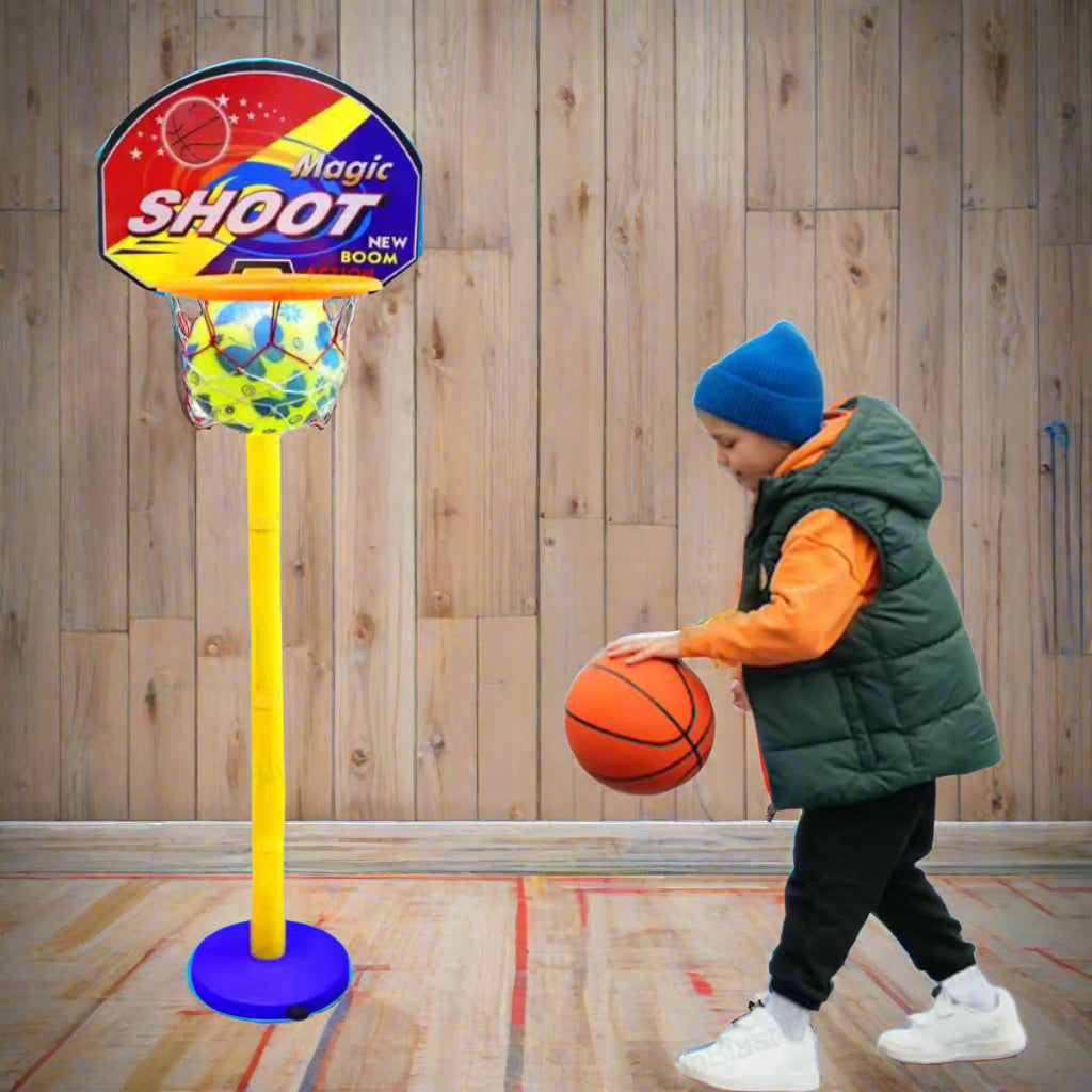 HoopStars | Disfrute de juego interminable - Set de baloncesto ajustable para niños con balón, aro y red