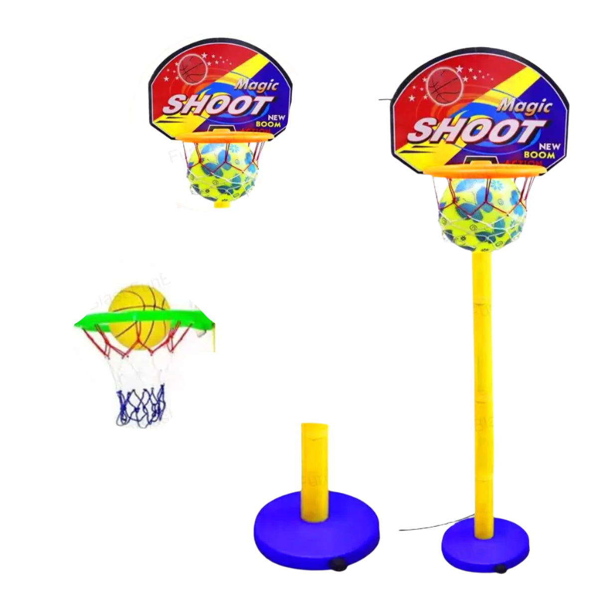 HoopStars | Disfrute de juego interminable - Set de baloncesto ajustable para niños con balón, aro y red