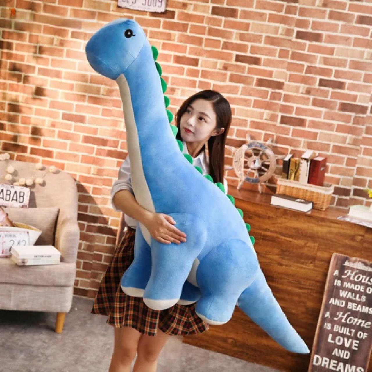 Giant Dinosaur Plush Pillow | Stress Relief & Comfort - Cute Tanistropheus Toy for Kids & Adults