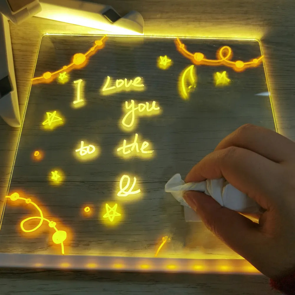 Gepersonaliseerde LED Lamp | Creatief Berichtbord voor Kinderen - Oplaadbaar en Uitschuifbaar