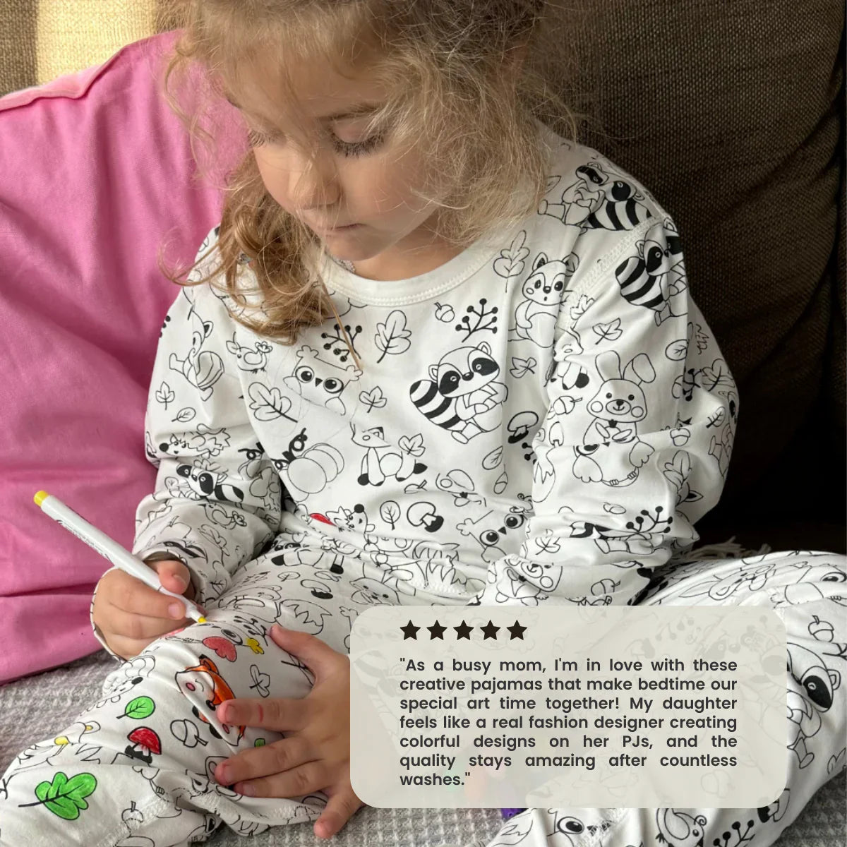 ForestFriends | Coloring and discovering - DIY pajama set with forest animals