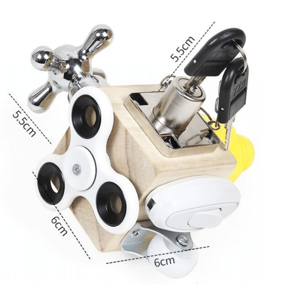 EcoToys FunCube | Ontwikkel je vaardigheden - Creatief Montessori houten speelblok voor kinderen