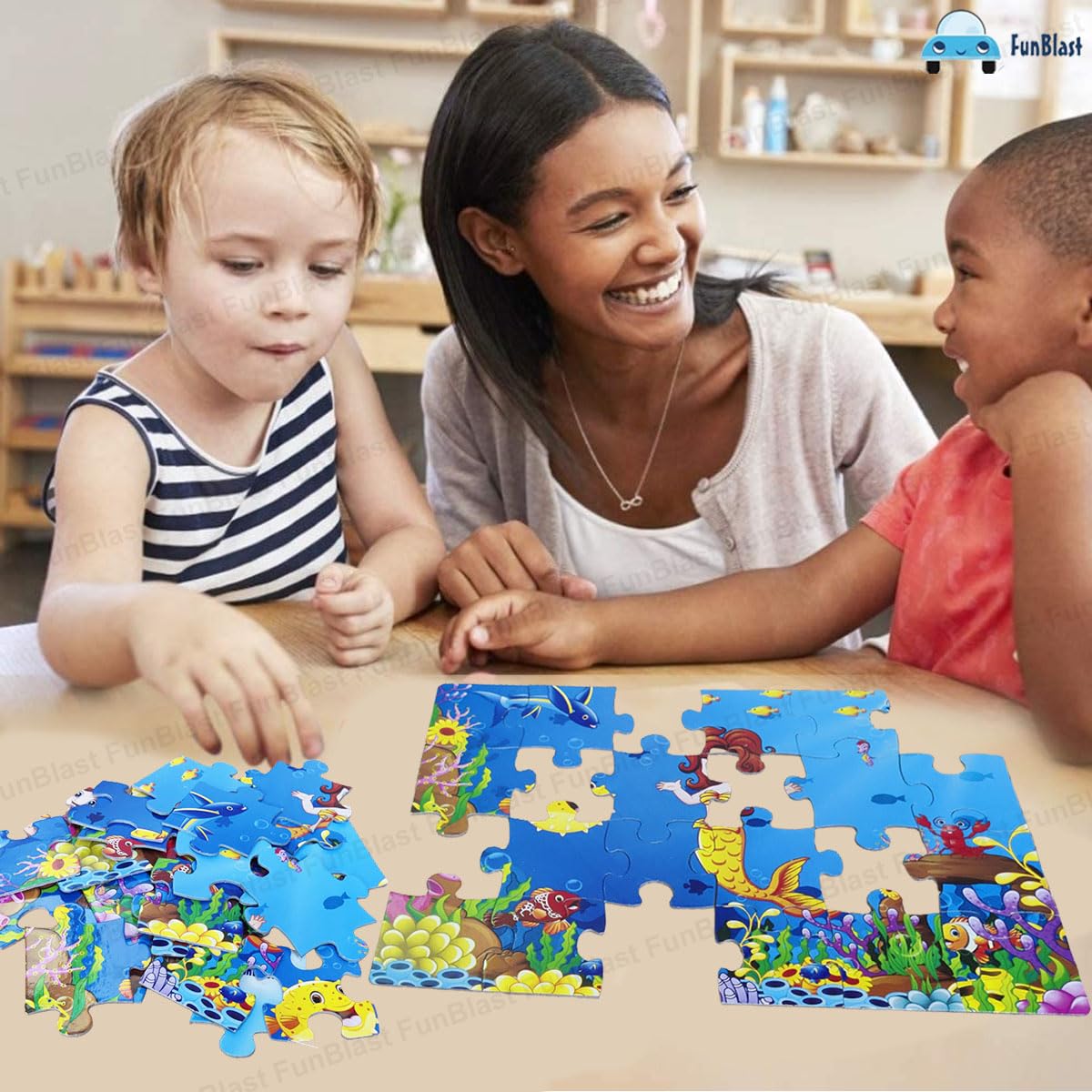 AquaPuzzle | Verzaubernde Unterwasserabenteuer - Holzmeerjungfrau Puzzle für Kinder