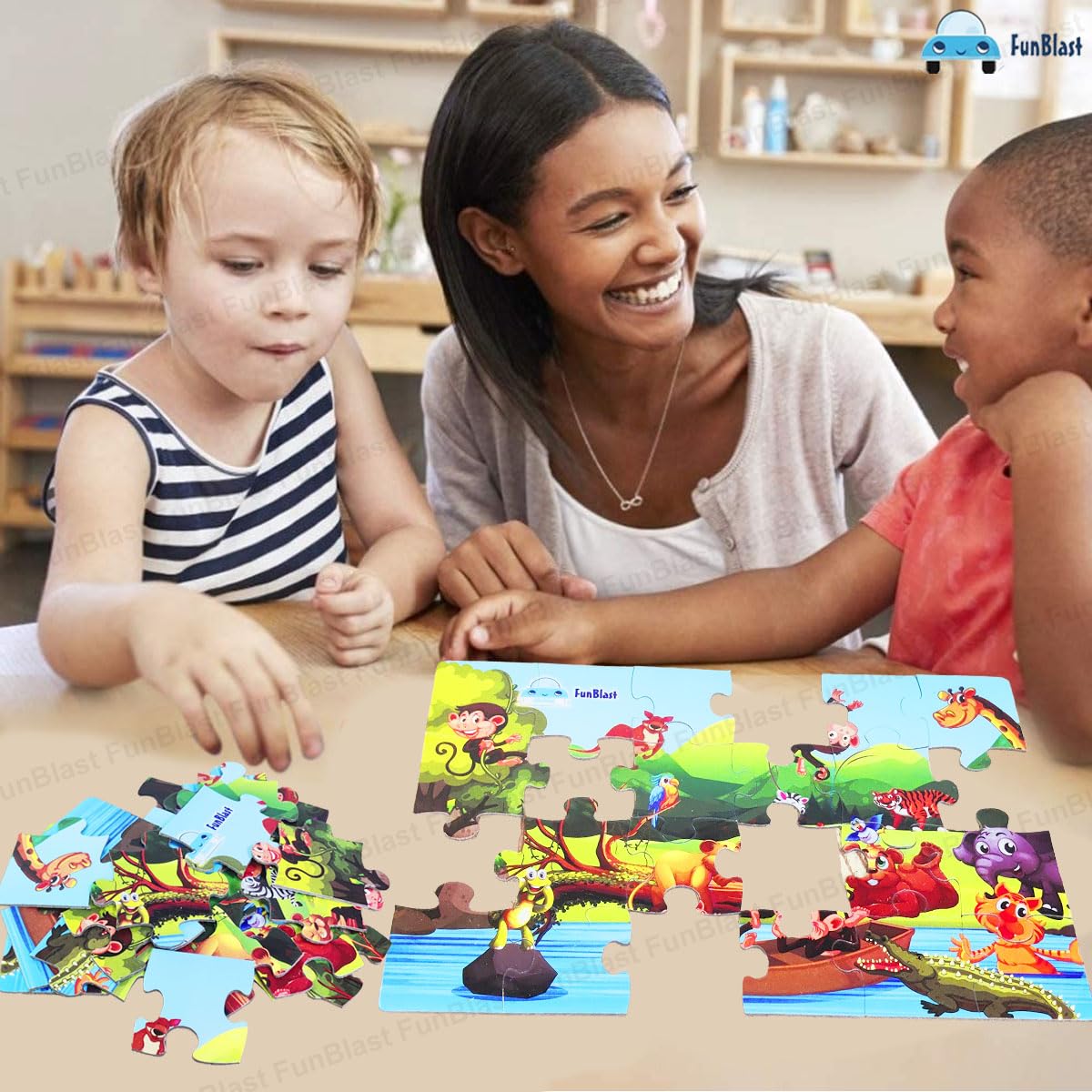 PuzzleSafari | Abenteuerliches Lernvergnügen - Tierreich Panorama Puzzle für Kinder