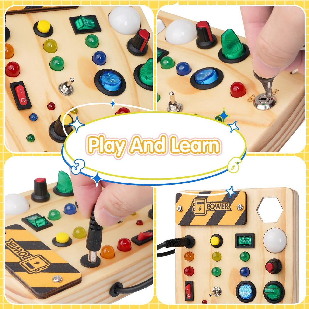 Ecotoys BusyBee Montessori Board | Ontdek spelenderwijs - Educatief speelgoed voor baby’s