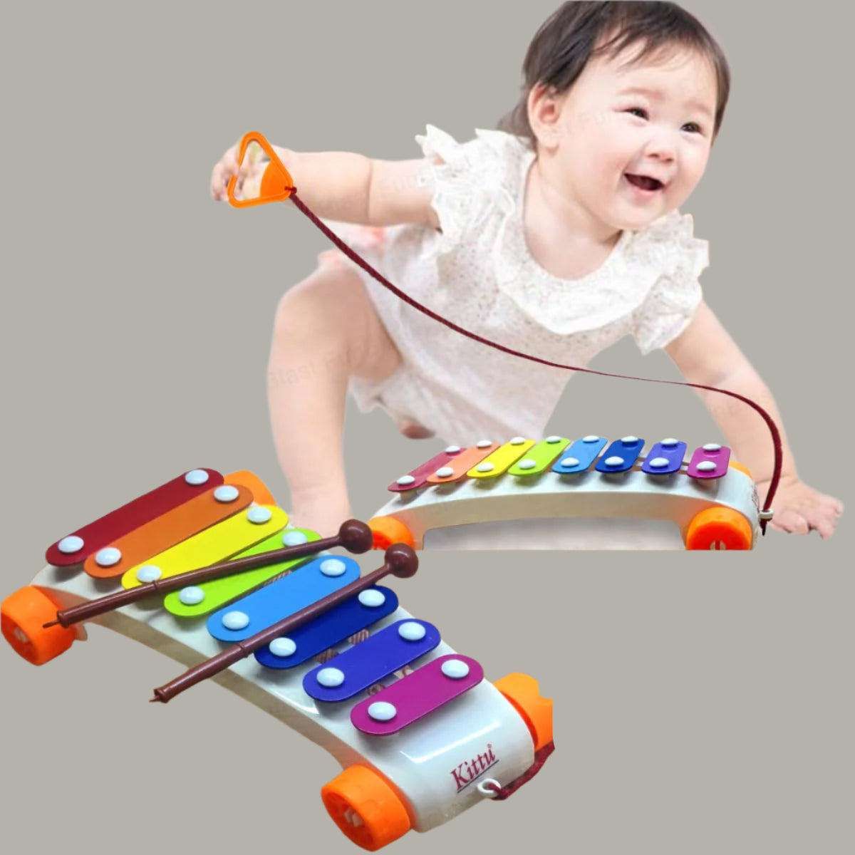 Melodieräder | Musikalische Magie in Bewegung - Ziehspielzeug Xylophon für Kleinkinder