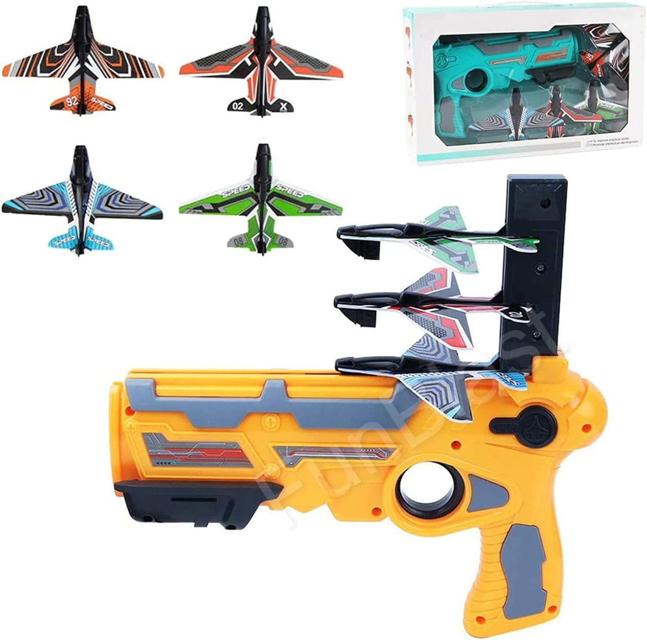 SkyShooter | Diversión de vuelo infinita - Pistola lanzadora de aviones con aviones de espuma para niños