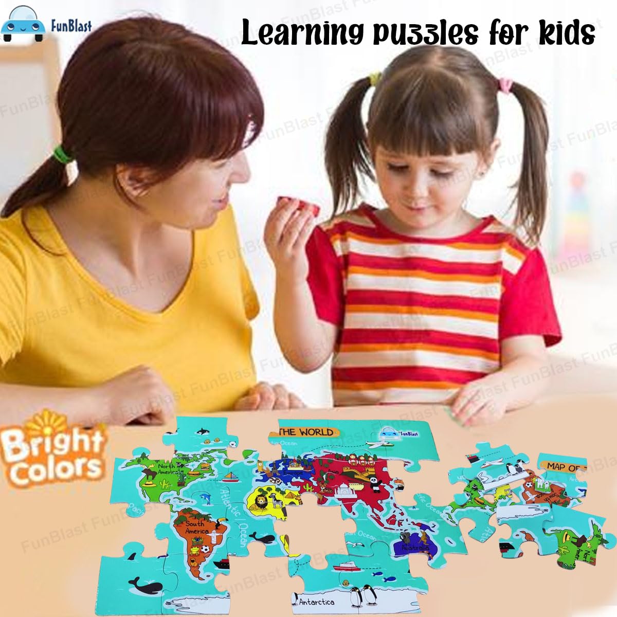 GeoQuest | Entdecke die Welt spielerisch - Educative Weltkarte Puzzle für Kinder
