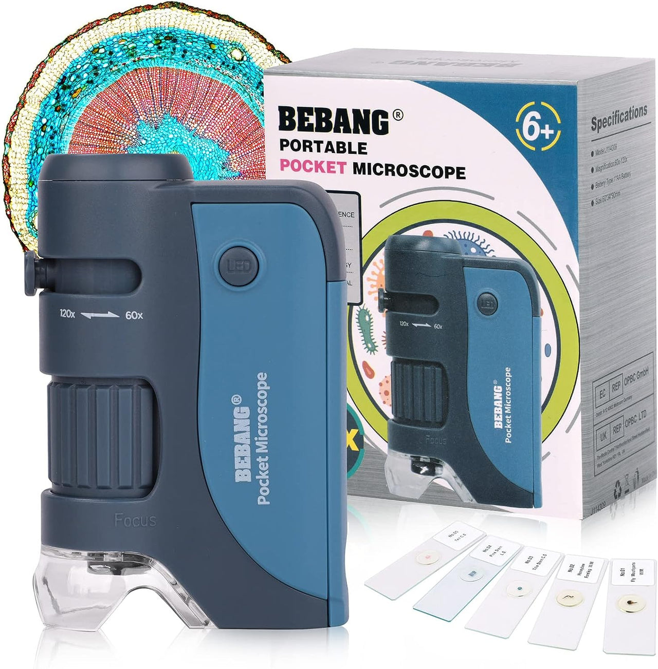 MicroQuest | Scopri il mondo invisibile - Microscopio portatile con 3 lenti e illuminazione LED