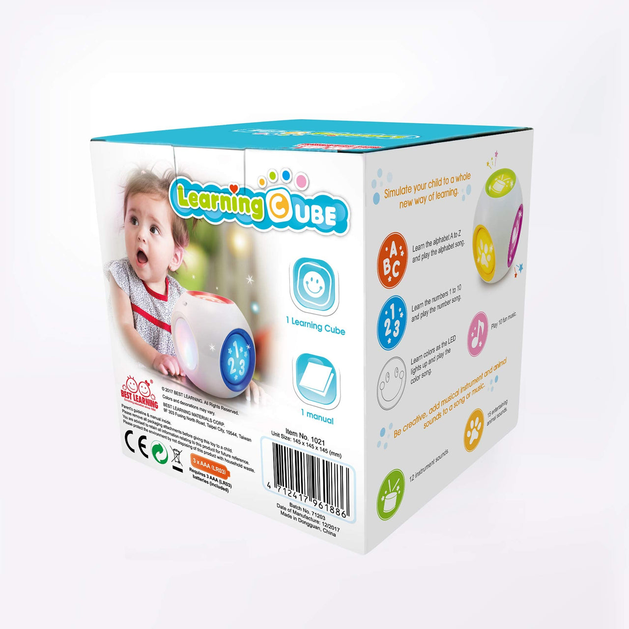 Lernwürfel | Musik & Bildung - Interaktives Aktivitätenblock für Babys und Kleinkinder