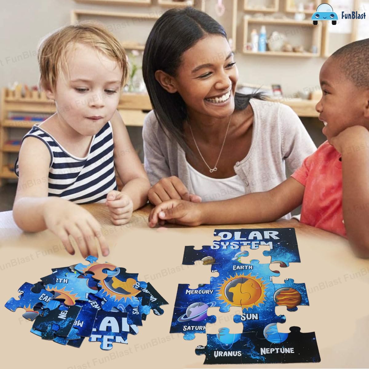 GalaxyQuest | Ontdek het universum - Houten zonnestelsel puzzel voor kinderen