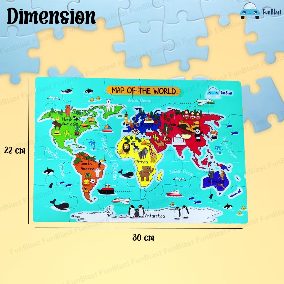 GeoQuest | Entdecke die Welt spielerisch - Educative Weltkarte Puzzle für Kinder