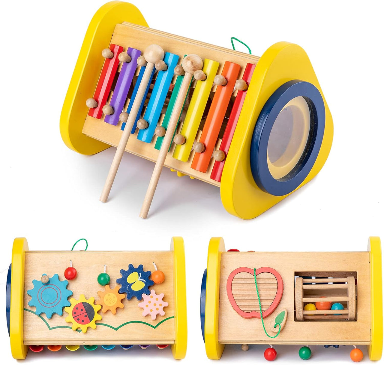 EcoToys Melody Triangle | Muzikale ontdekking voor kinderen - Xylophon en Trommel in één