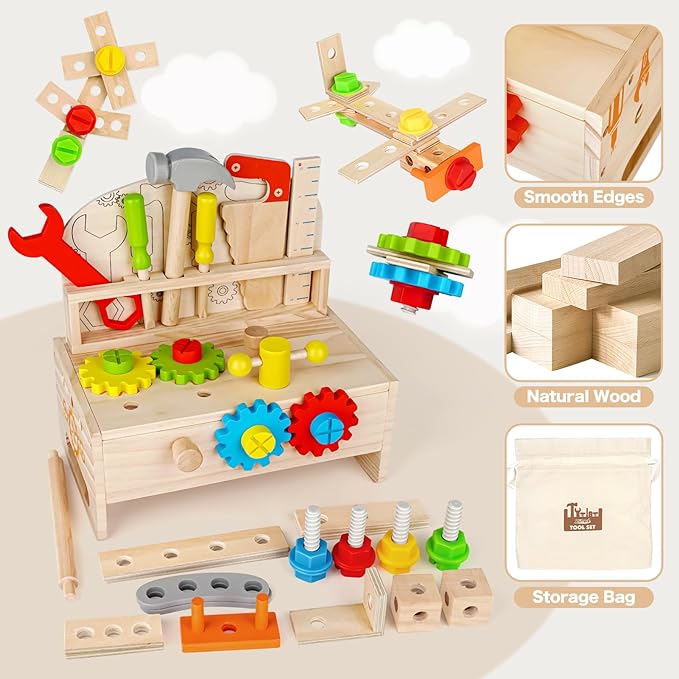 Ecotoys FixiBoard | Stimuleert Creativiteit en Vaardigheden - Educatief Houten Speelbord