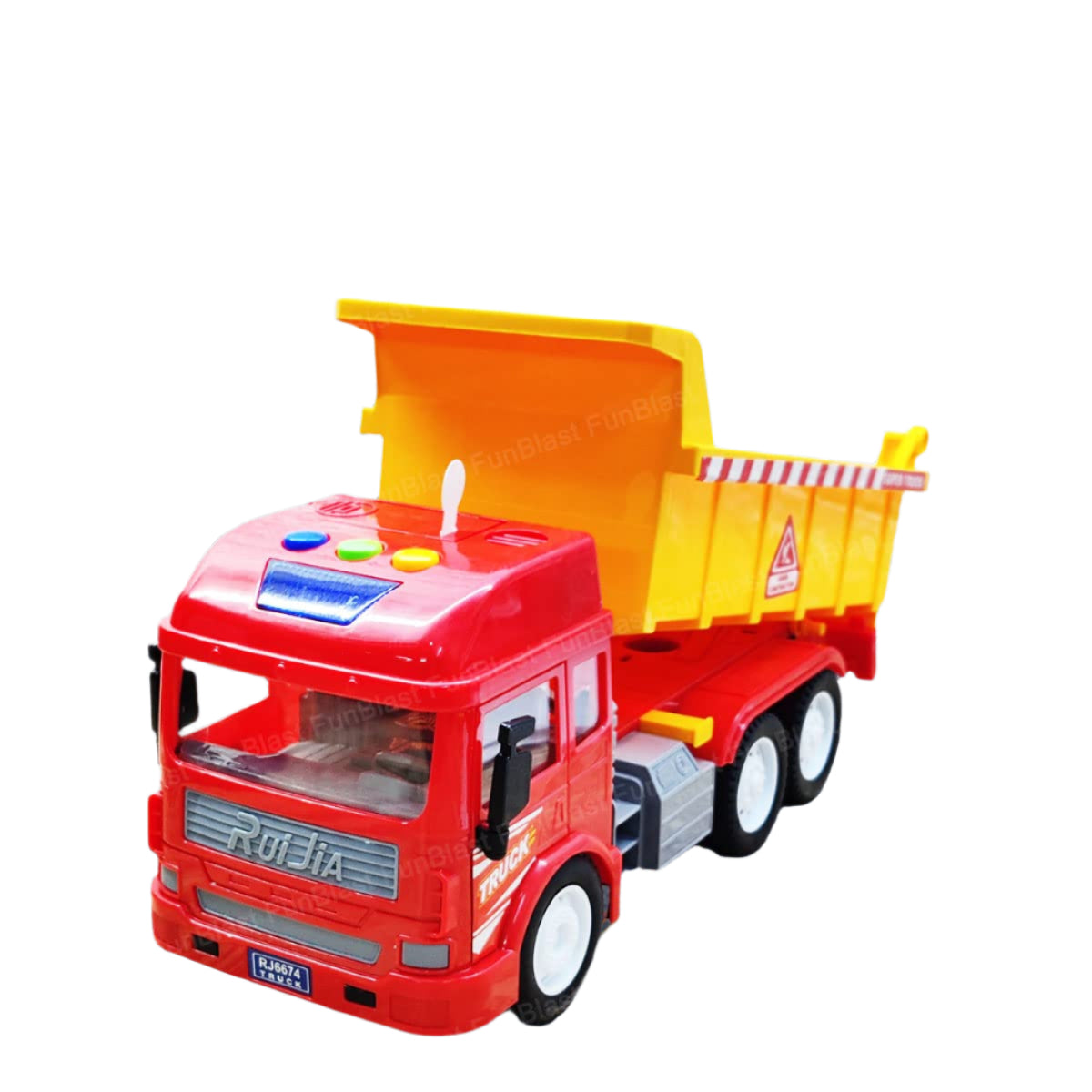 KrachtTruck | Diversión de juego robusta - Camión volquete accionado por fricción con luz y sonido para niños