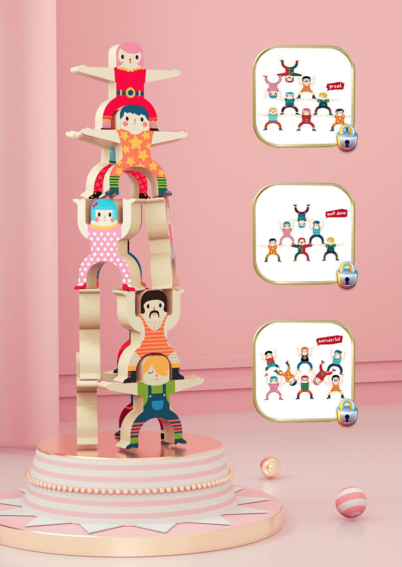 Ecotoys AcroStack | Balanced play fun - Wooden stacking game for children