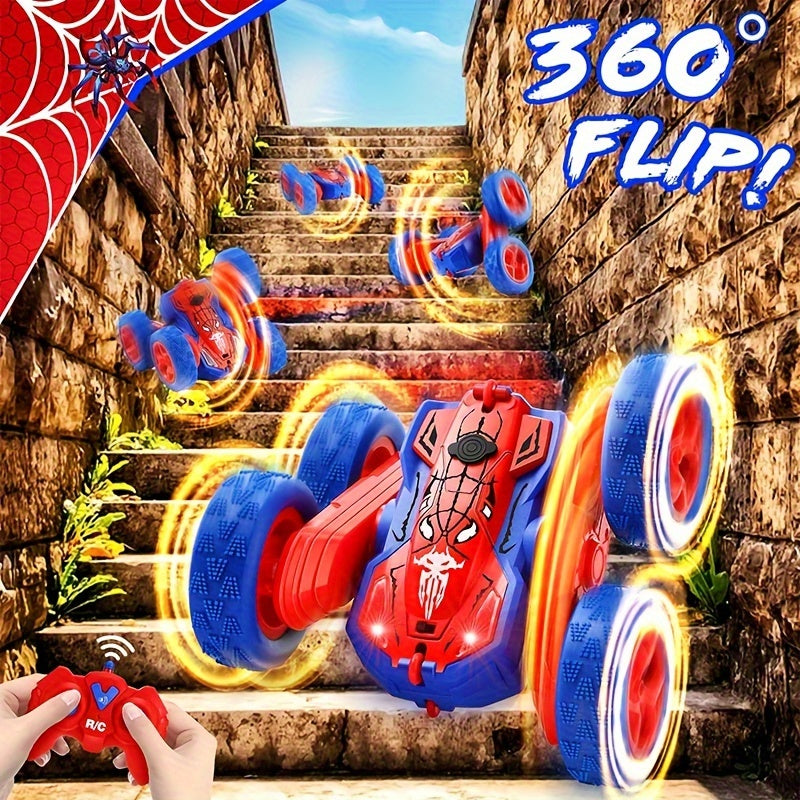 SpinMaster Coche acrobático | Espectáculo y acción - acrobacias 360° con luz y spray