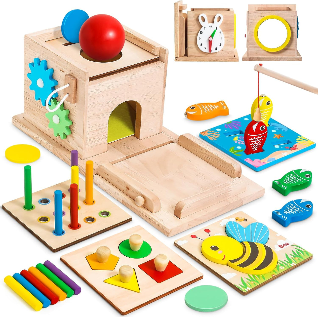 EcoToys EduPlay Box | Stimuleer leren en ontdekken - Montessori Houten Speelset