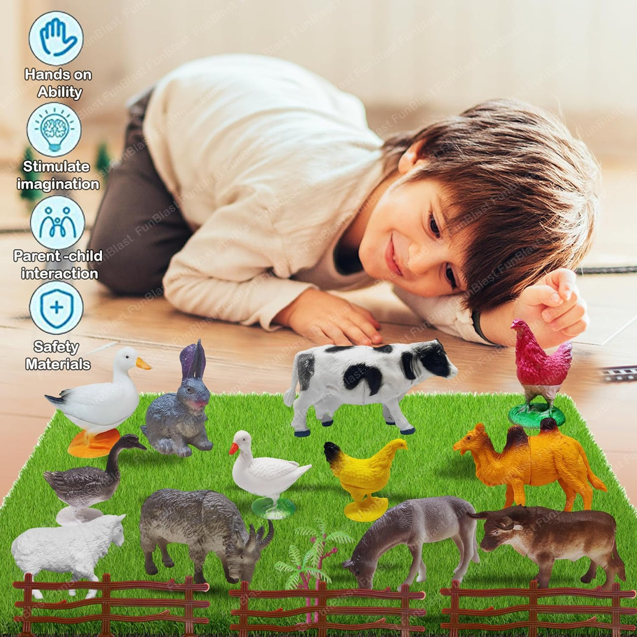 Nutztiere | Bauernhoftiere kennenlernen - Educatives Tierfiguren-Spielset für Kinder