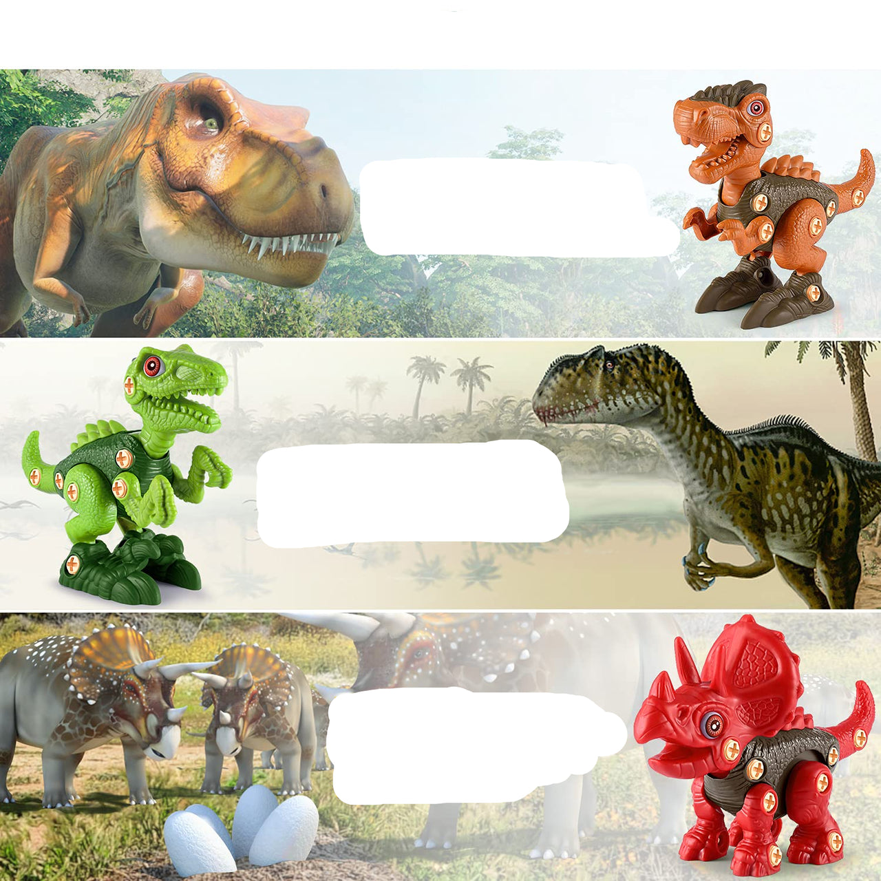 DinoBuild | Costruisci la tua avventura - Set di costruzione educativo di dinosauri con viti e trapano