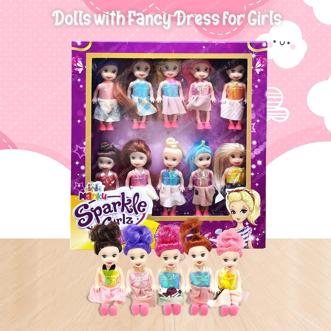 DollyDreams | Magischer Spielspaß - Set mit niedlichen Puppen in bunten Kleidern