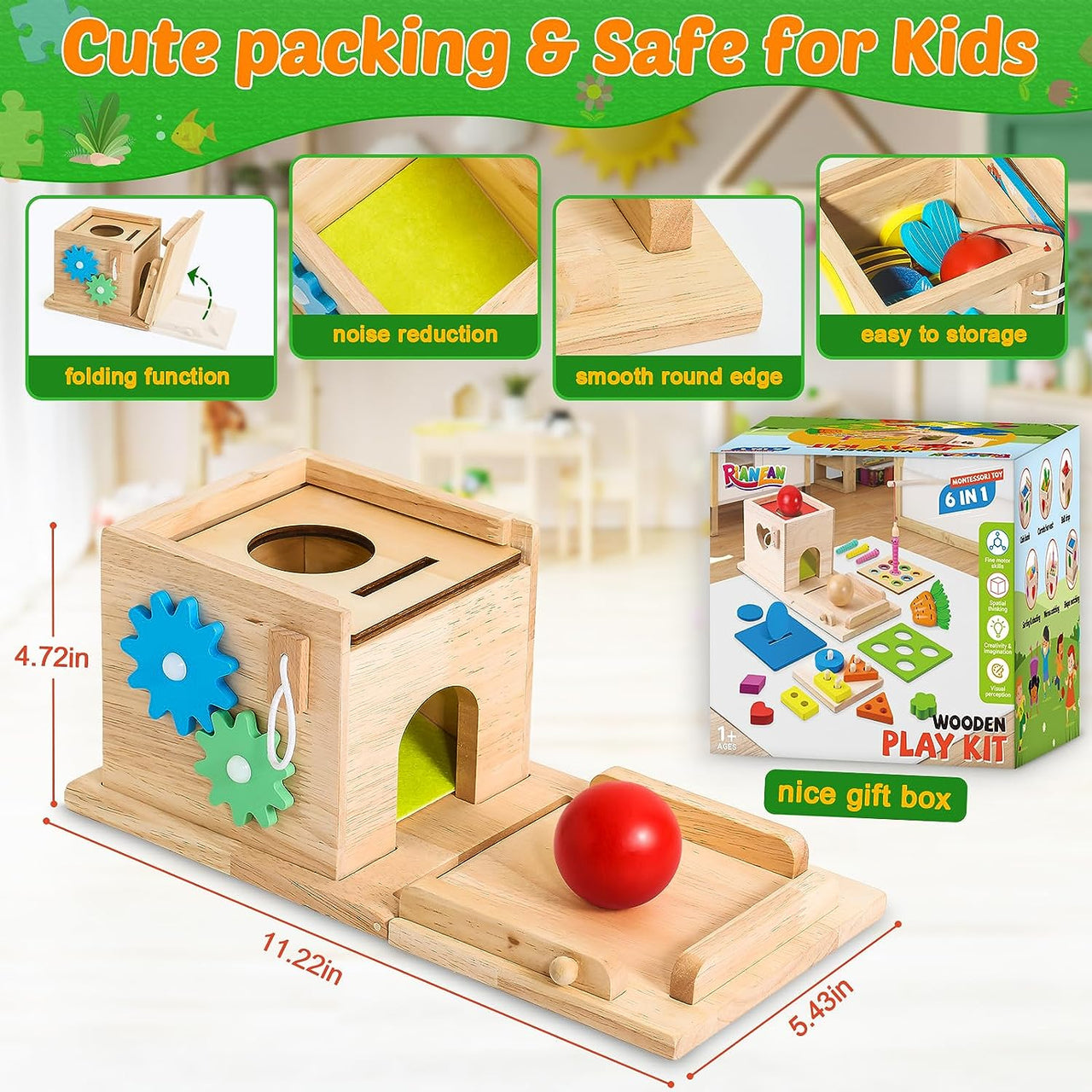 EcoToys EduPlay Box | Stimuleer leren en ontdekken - Montessori Houten Speelset