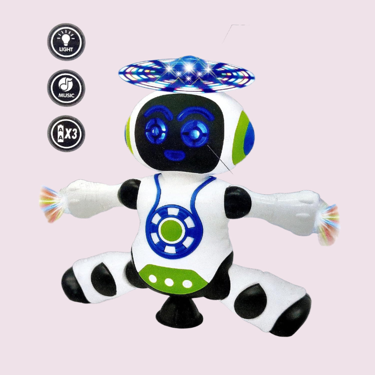 RoboGroove | Espectáculo de baile - Robot de música electrónica con luces LED y rotación de 360°