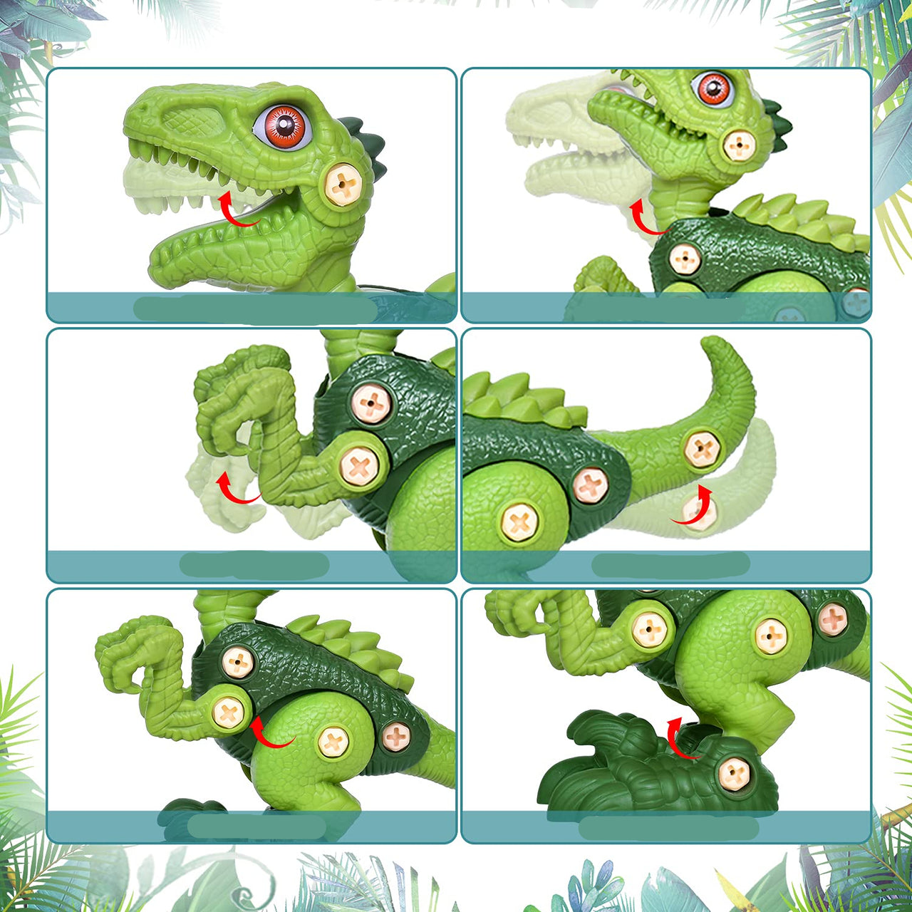 DinoBuild | Costruisci la tua avventura - Set di costruzione educativo di dinosauri con viti e trapano