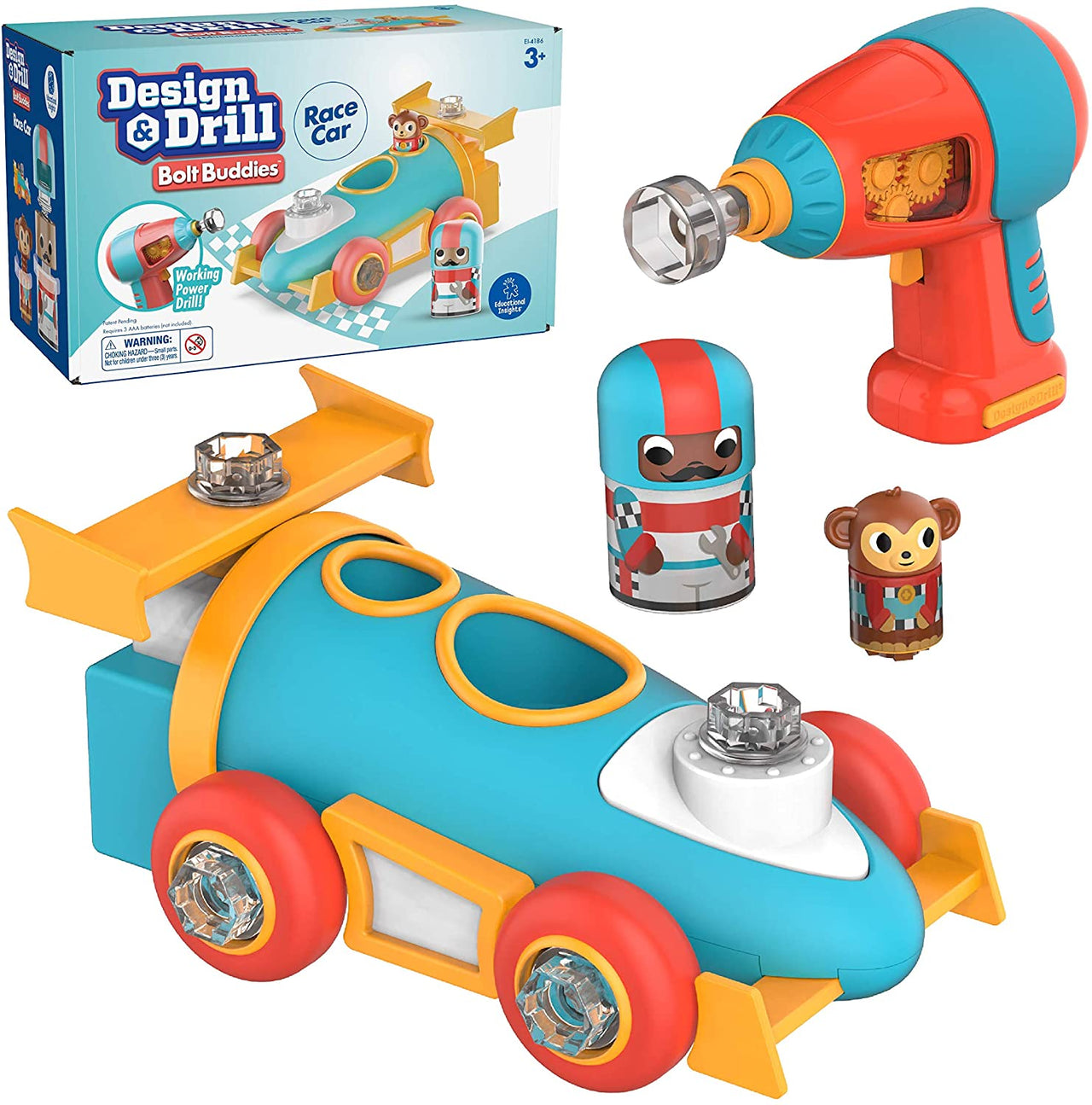 DrillKart | Divertimento di costruzione e corsa - Go-Kart STEM con trapano elettrico