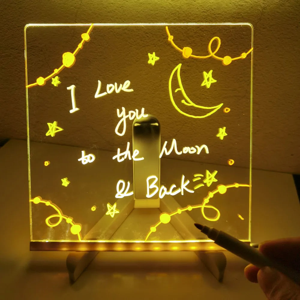 Gepersonaliseerde LED Lamp | Creatief Berichtbord voor Kinderen - Oplaadbaar en Uitschuifbaar