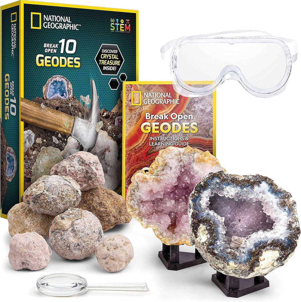 GeoTreasure | Entdecke Kristalle - Geoden Brechset für junge Geologen