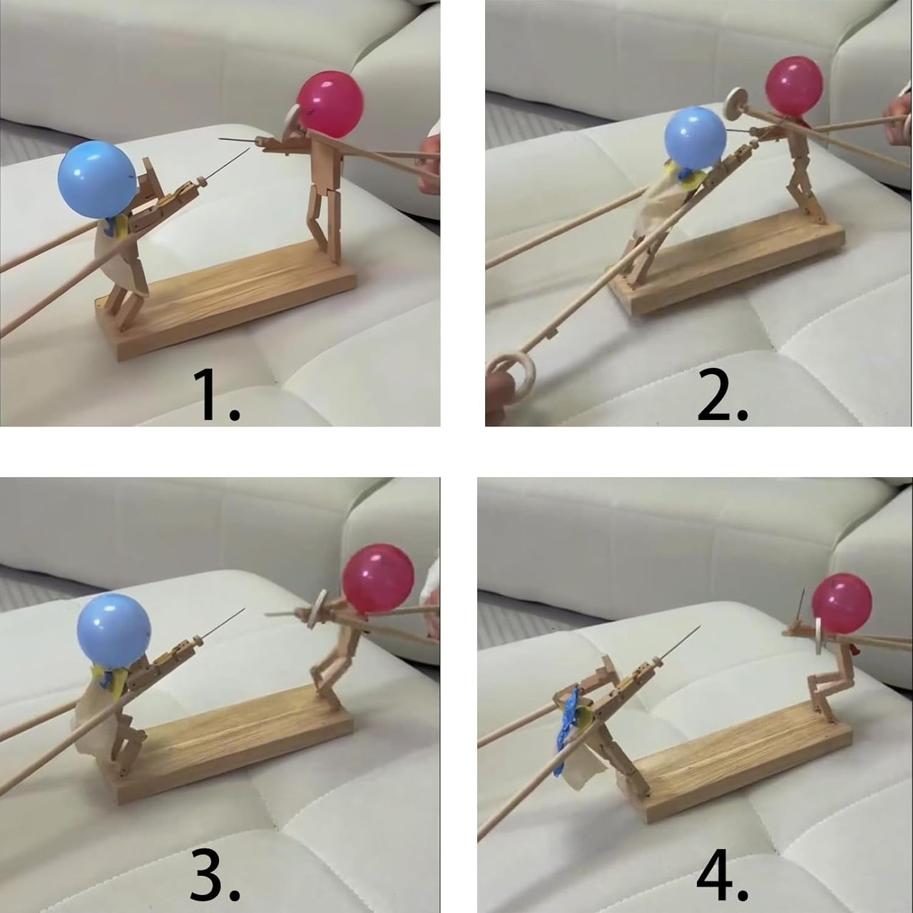 Compañeros de juego de bambú | Reír juntos, jugar juntos - Robots de pelea de madera