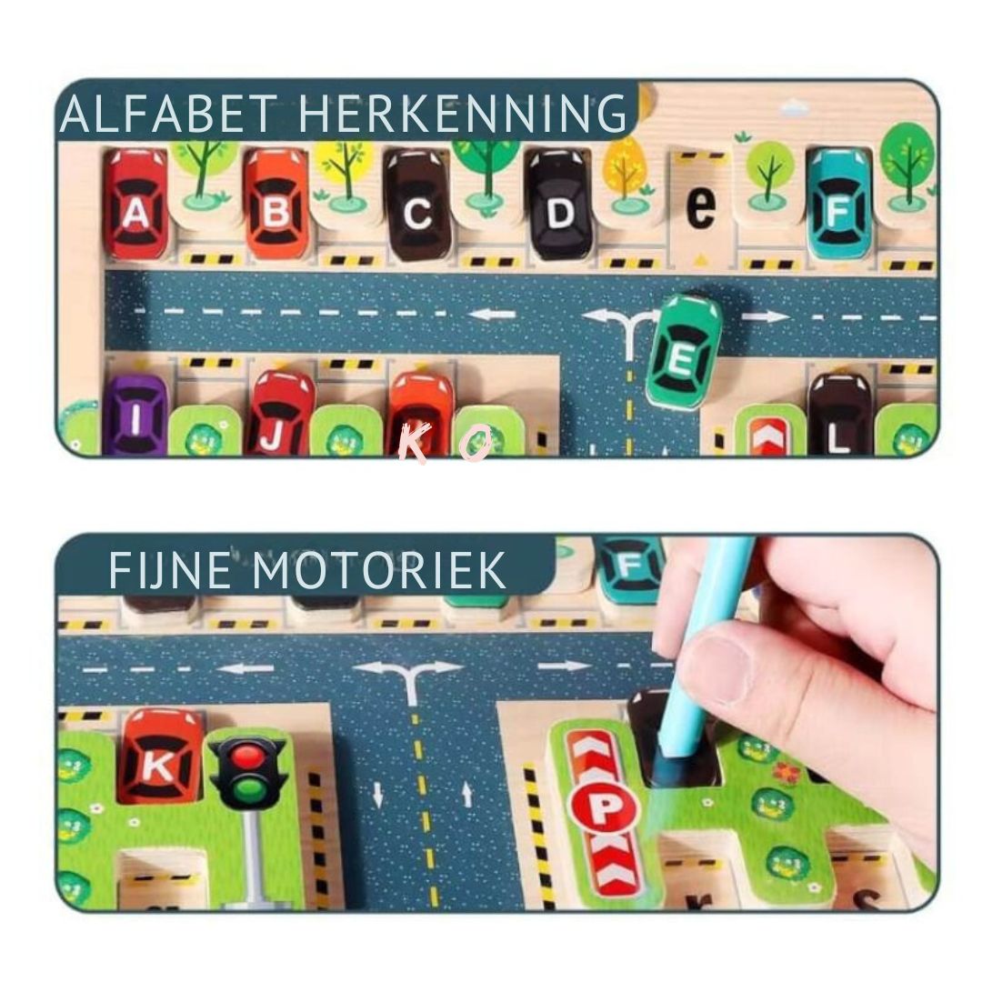 Ecotoys™  | Motorische vaardigheden ontwikkelen - Alfabet parkeerlabyrint