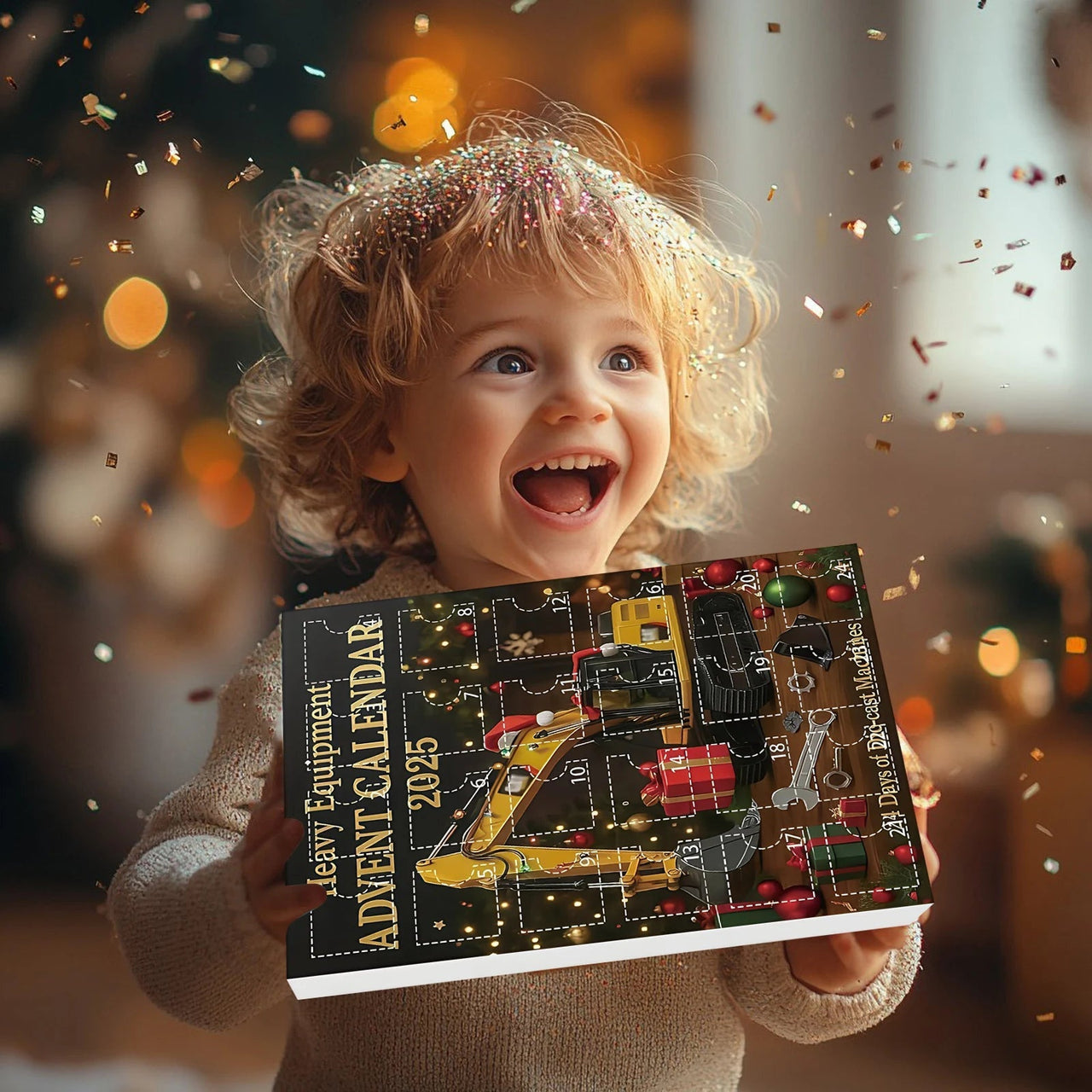 Adventskalender voor kinderen | Ornamenten in de vorm van bouwvoertuigen 5
