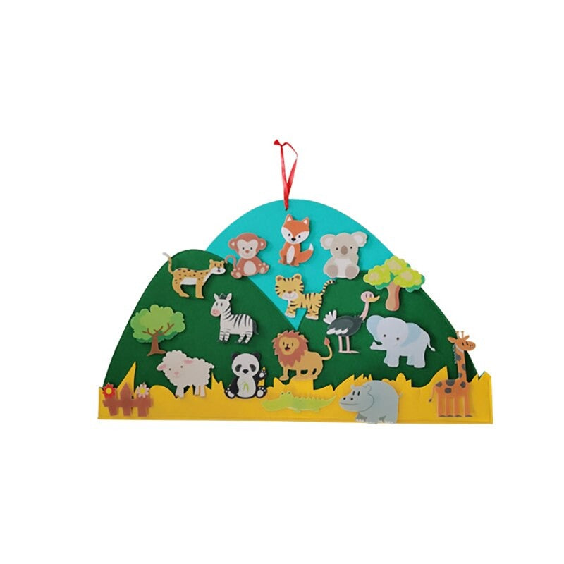 FilzSpaß | Lehrreicher Spaß - Montessori Tiere Filz Spielbrett für Kleinkinder