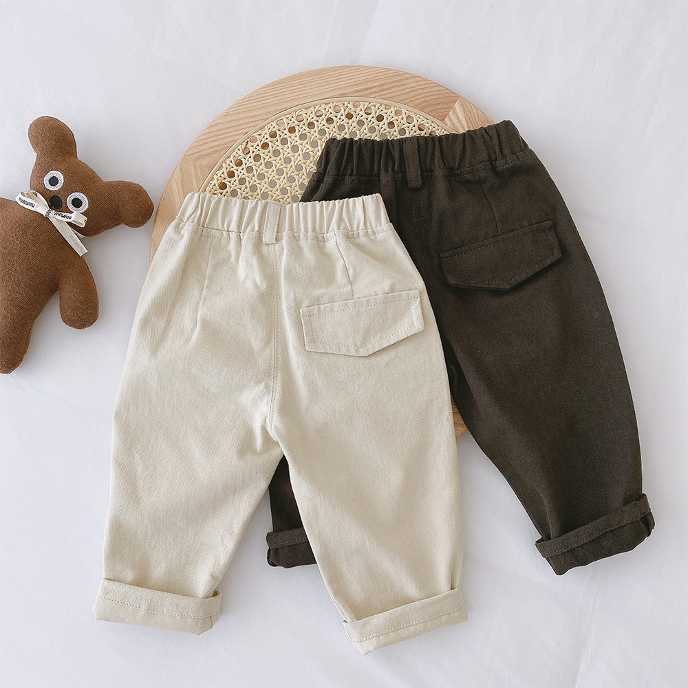 Casual Jongensbroek met Elastische Tailleband – Beige/Bruin, Comfortabele Pasvorm voor 1-5 Jaar 8