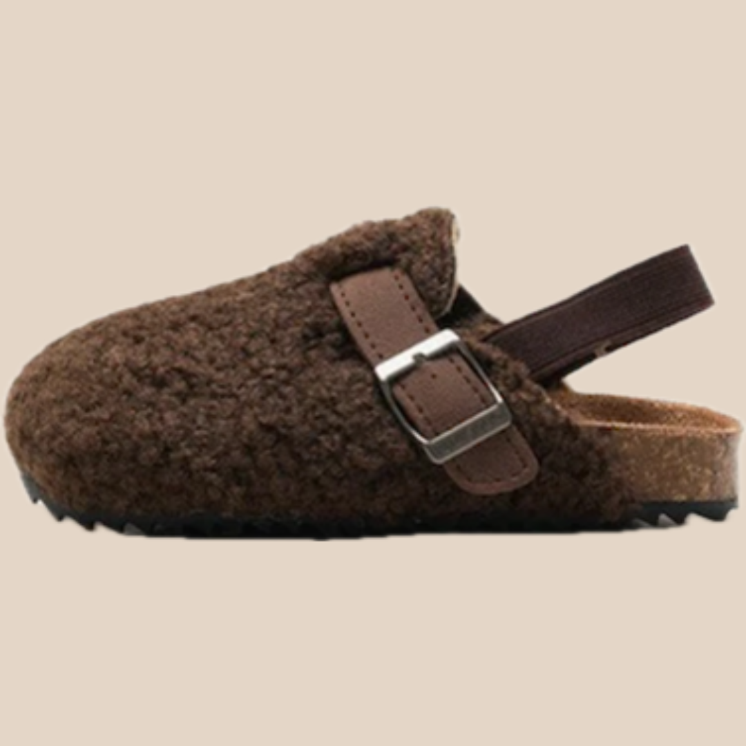 Comfortabele Instappers voor Kinderen van Schapenvacht - Beige/Bruin, Maat 20-34, Antislip en Ademend Design 1
