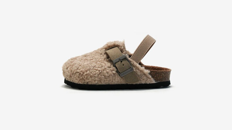 Comfortabele Instappers voor Kinderen van Schapenvacht - Beige/Bruin, Maat 20-34, Antislip en Ademend Design 3