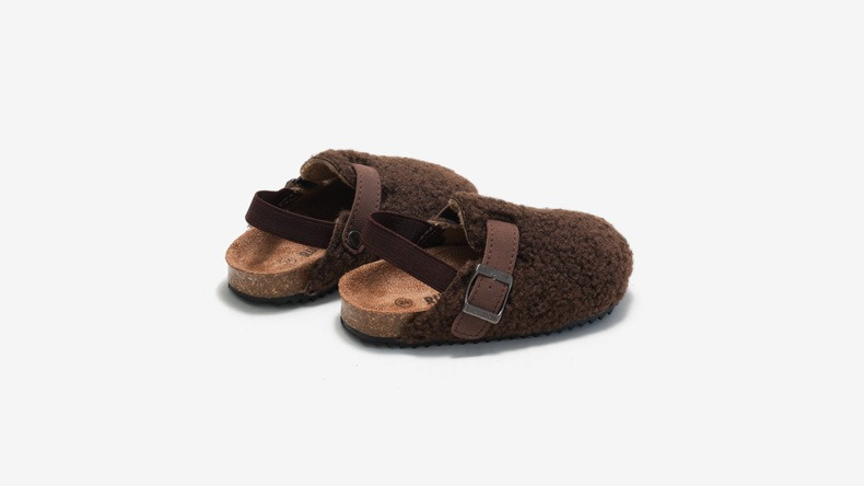 Comfortabele Instappers voor Kinderen van Schapenvacht - Beige/Bruin, Maat 20-34, Antislip en Ademend Design 5