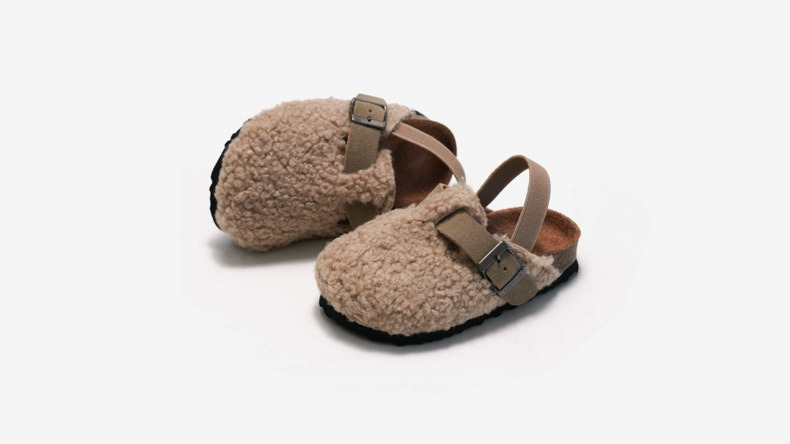 Comfortabele Instappers voor Kinderen van Schapenvacht - Beige/Bruin, Maat 20-34, Antislip en Ademend Design 6