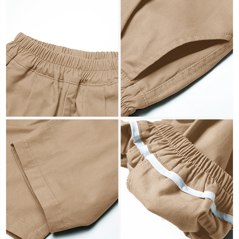 Comfortabele Unisex Katoenen Broek voor Kinderen – Khaki/Grijs, Maten 2-7 Jaar, Ademend en Relaxte Pasvorm 5