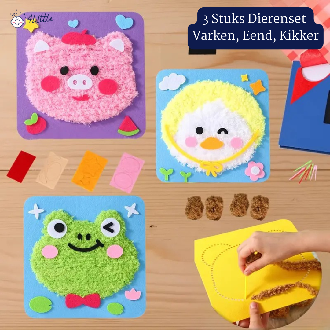 Creatieve NaaiKit | 5 Schattige Dieren, Kindvriendelijk 3+ – Stimuleer Creativiteit en Motoriek 5
