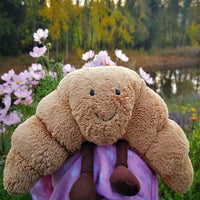 Thumbnail for CroissantCuddle Knuffel | Zacht Pluche Kussen 33 cm, Lichtbruin – Vrolijkheid en comfort voor iedereen 3
